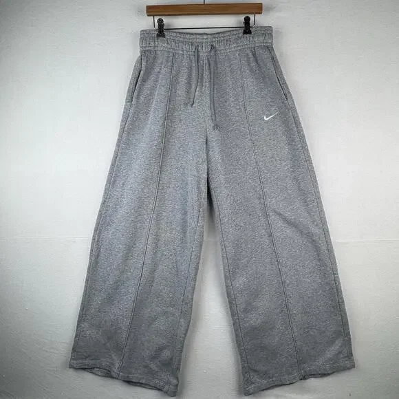 Nike Sportswear Knit Palazzo Women’s Large Wide Leg Sweatpants Grey Heather - Picture 1 of 9